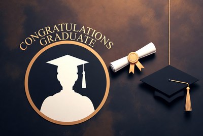 Graduation Silhouette with Diploma and Cap