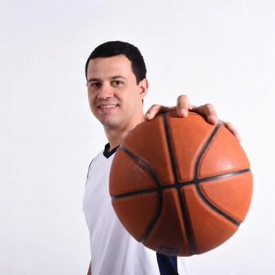 Man holding basketball