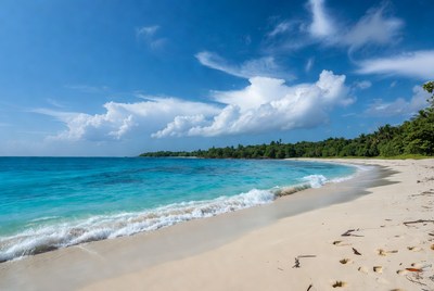 Tropical beach with turquoise ocean