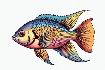 Colorful Rainbowfish Illustration