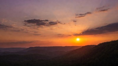 Sunset over Mountain Valley