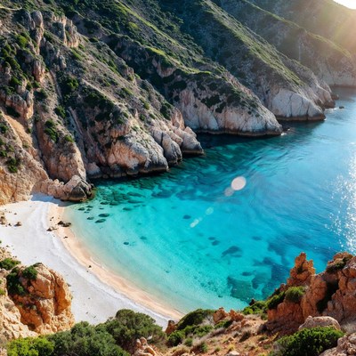Turquoise Bay in Rocky Coastal Mountains