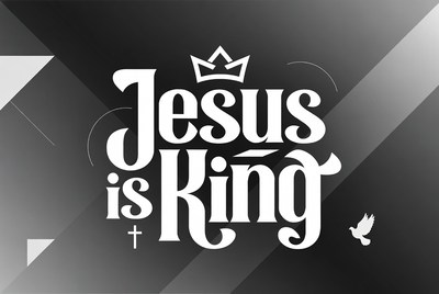 Jesus is King Typography with Crown