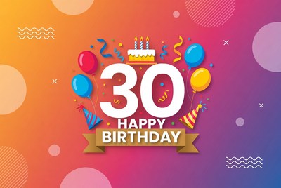 30th Happy Birthday Illustration
