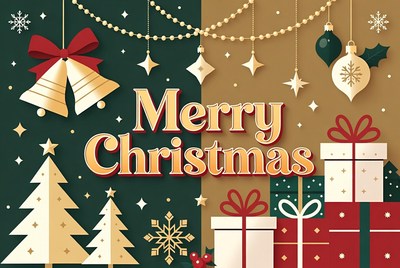 Merry Christmas Papercut Illustration