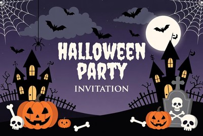 Halloween Party Invitation Illustration