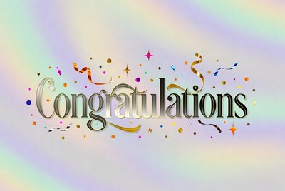 Congratulations Text with Confetti