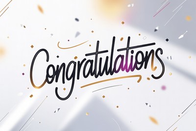 Congratulations Text with Confetti