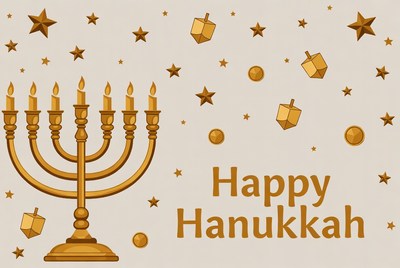 Happy Hanukkah Menorah Illustration