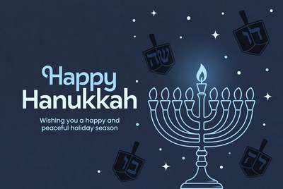 Happy Hanukkah Menorah Greeting