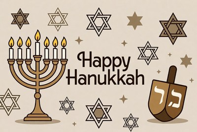 Happy Hanukkah Menorah Illustration