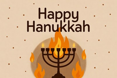 Happy Hanukkah Menorah Illustration