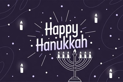 Happy Hanukkah Menorah Illustration