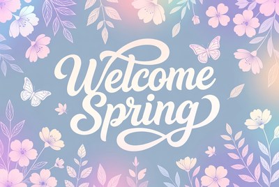 Welcome Spring Floral Illustration