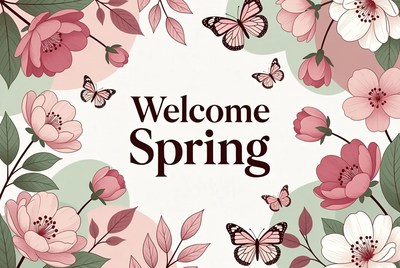 Welcome Spring Floral Illustration