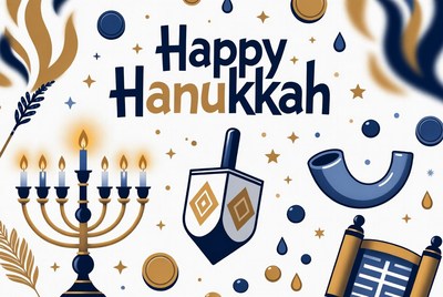 Happy Hanukkah Illustration