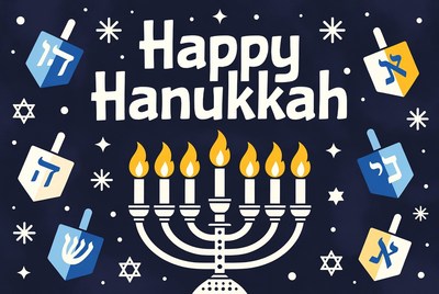 Happy Hanukkah Menorah Illustration