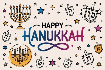Happy Hanukkah Illustration