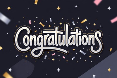 Congratulations Text with Confetti