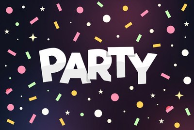 Party Text with Confetti