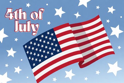 4th of July American Flag Illustration