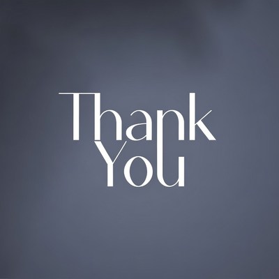 Thank You Text on Gradient Background