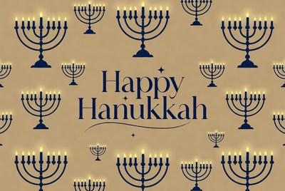 Happy Hanukkah Menorah Illustration