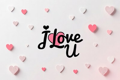 I Love You with pink hearts