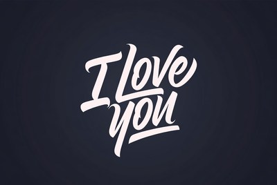 I Love You Handwritten Text