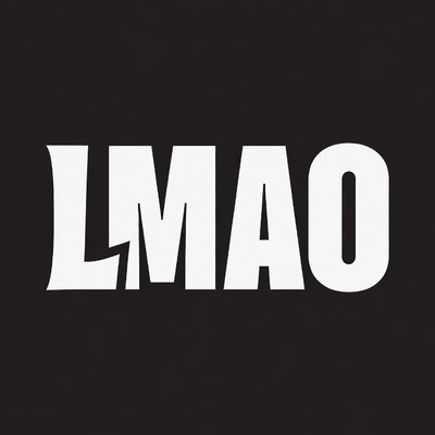 Bold LMAO Text on Black Background