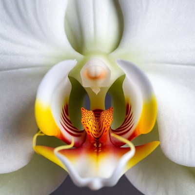 White Phalaenopsis Orchid Flower Closeup
