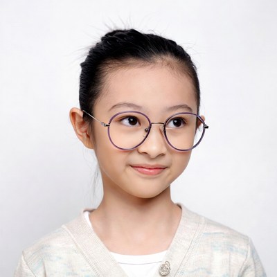 Asian girl wearing round glasses