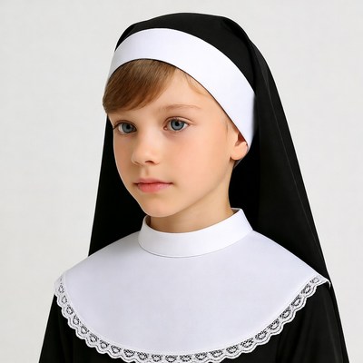 Young girl in nun habit