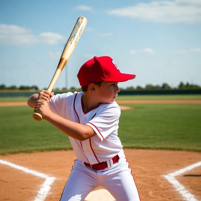 Boy swinging baseball bat