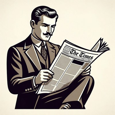Man reading The Times newspaper