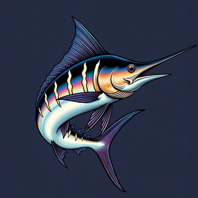 Blue Marlin Fish Illustration