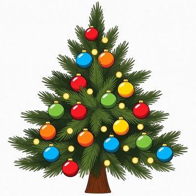 Colorful Christmas Tree Illustration