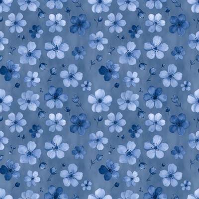 Blue Flower Seamless Pattern