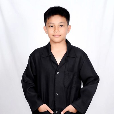 Asian boy in black shirt