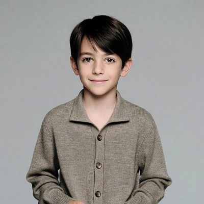 Young boy smiling in sweater