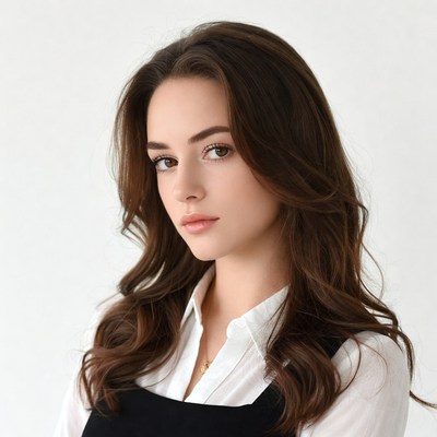 Young woman with brown hair portrait