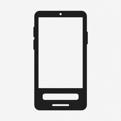 Black Smartphone Icon Outline