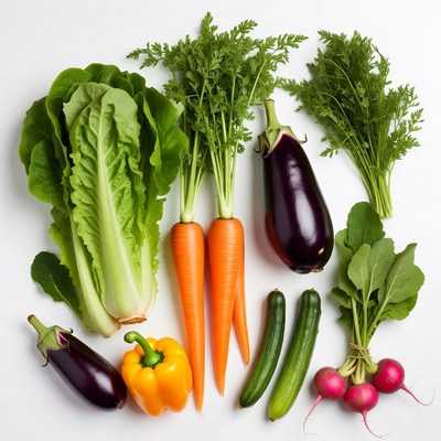 Fresh Vegetables on White Background