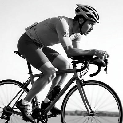 Man cycling on road bike