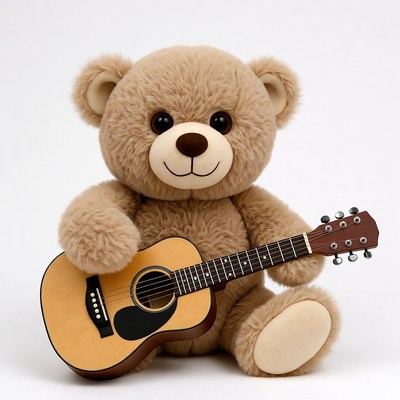 Teddy bear playing guitar