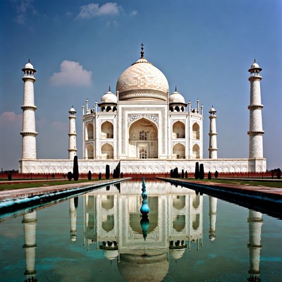 Taj Mahal Reflecting in Pool