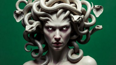 Medusa with snakes in hair