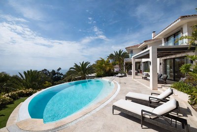 Infinity Pool at Modern White Villa