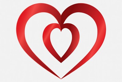 Double Red Heart Illustration