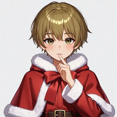 Anime girl shushing in red cape